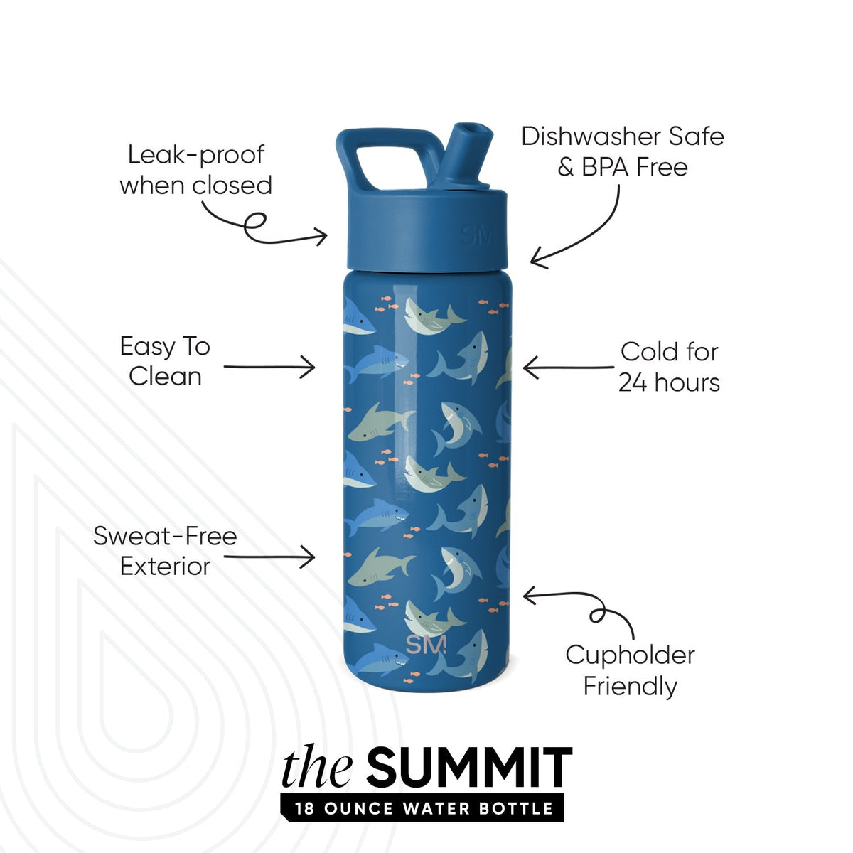Summit Kids Water Bottle with Straw Lid