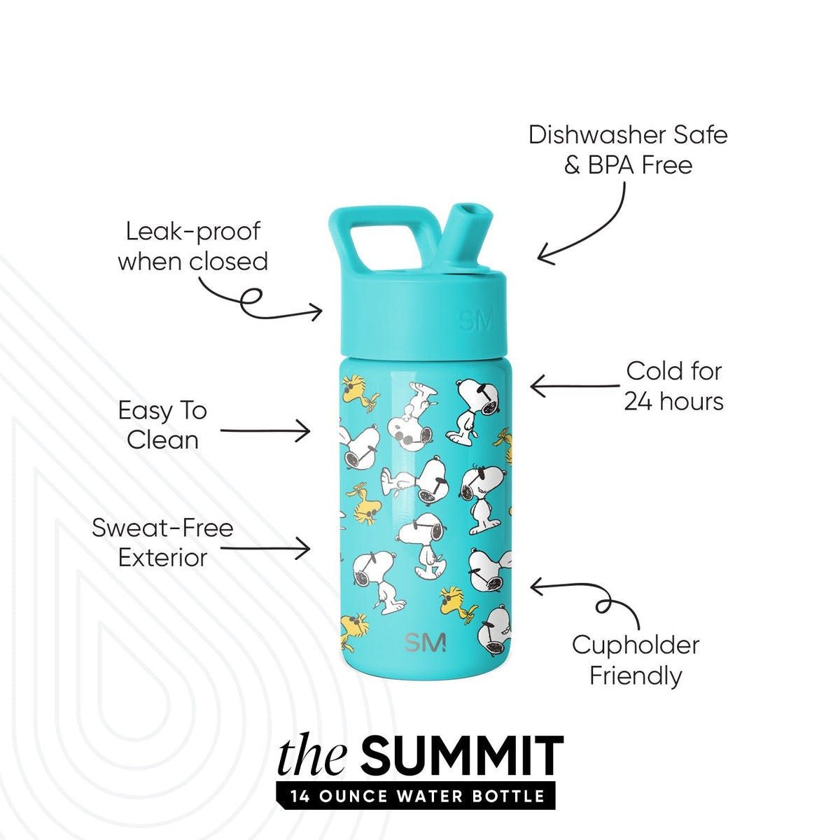 Summit Kids Water Bottle with Straw Lid