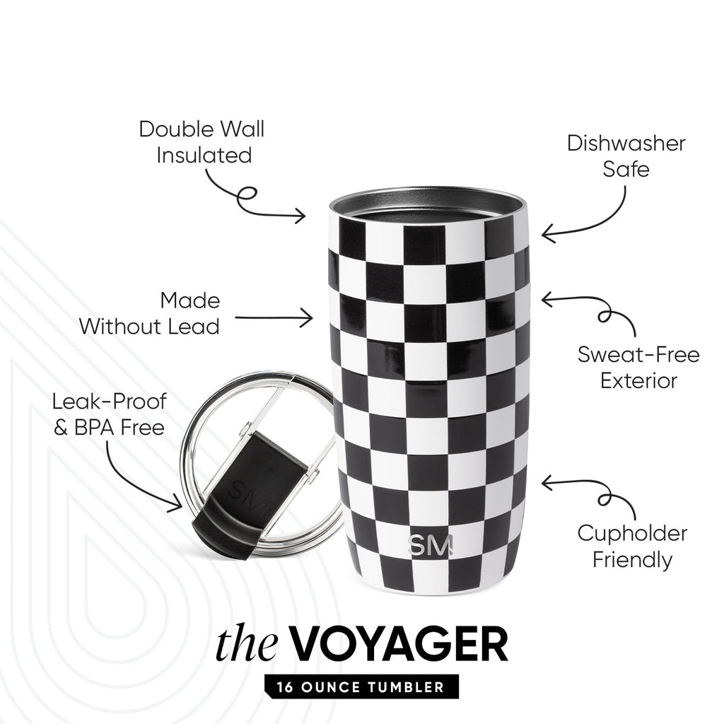 Voyager Tumbler with Clear Flip Lid & Straw